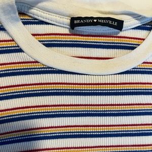 Brandy Melville Rainbow Striped Long Sleeve Sweater